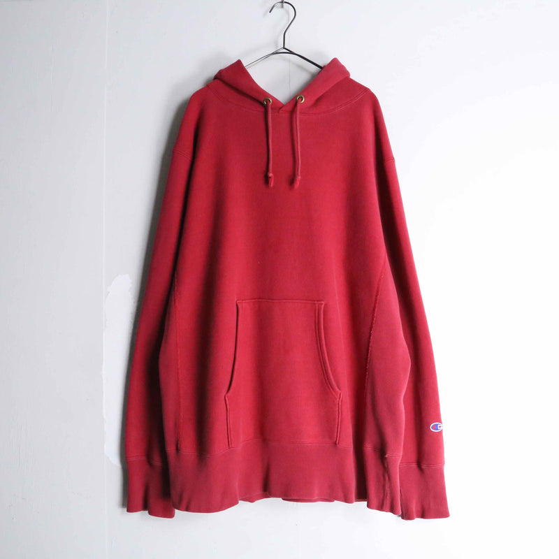 "Champion" reverse weave red color pullover hoodie