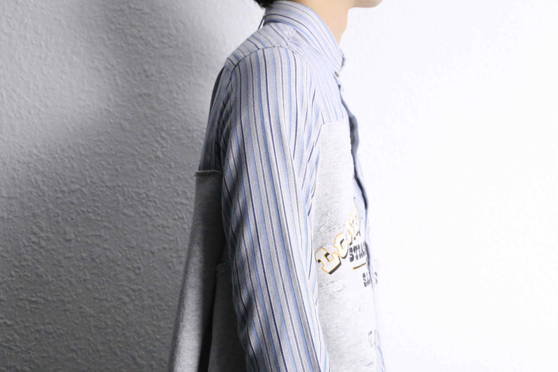 "Re:make" asymmetry&destroy sweat docking shirt