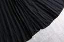 black pleated wide cropped pants