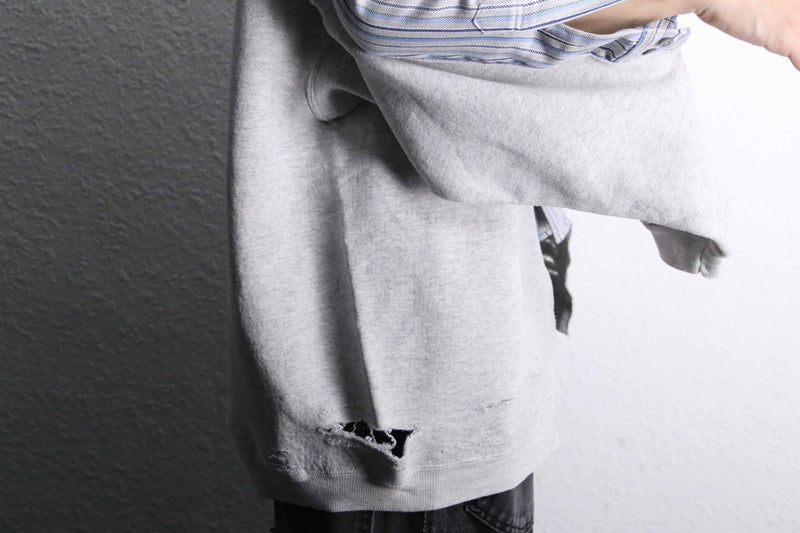 "Re:make" asymmetry&destroy sweat docking shirt