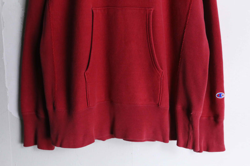 "Champion" reverse weave red color pullover hoodie