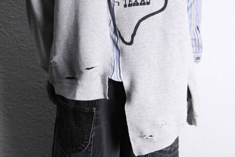 "Re:make" asymmetry&destroy sweat docking shirt