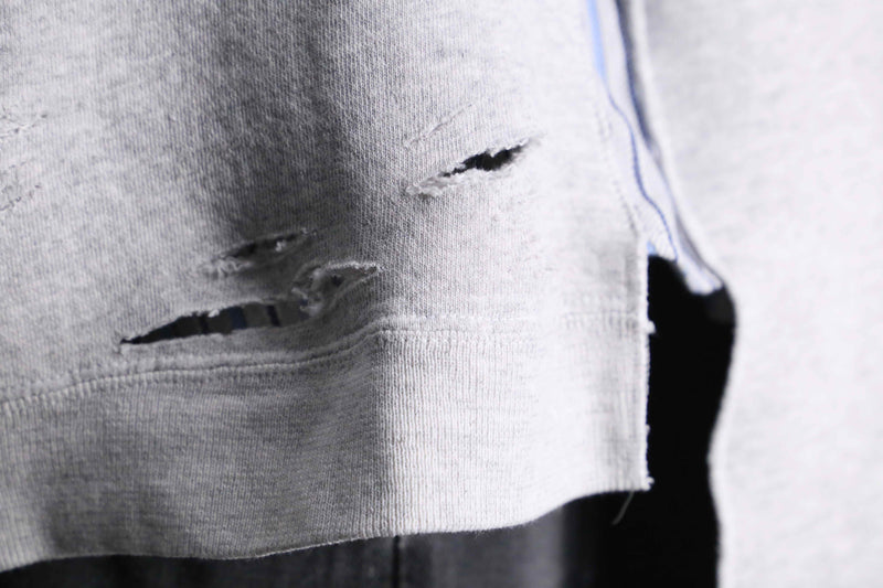 "Re:make" asymmetry&destroy sweat docking shirt