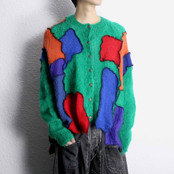 "Re:make" mohair docking cardigan