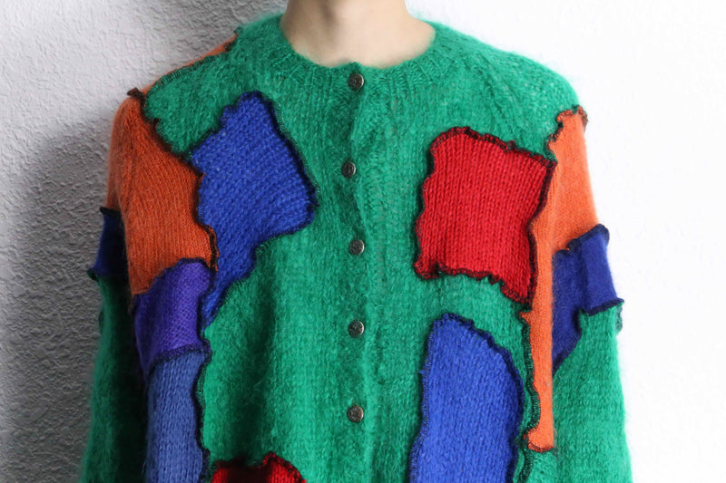 "Re:make" mohair docking cardigan