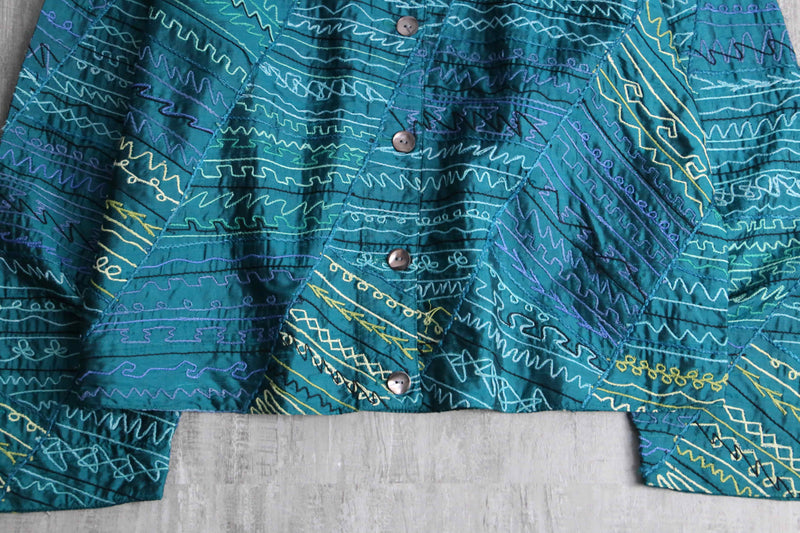 ”CHICO’S” silk 100% total pattern jacket