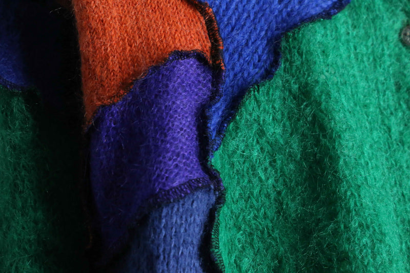 "Re:make" mohair docking cardigan