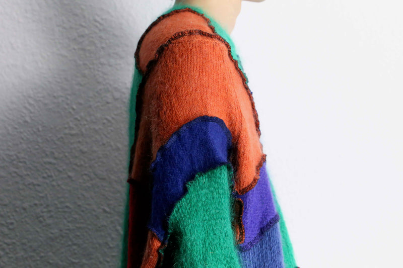 "Re:make" mohair docking cardigan