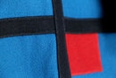 blue mondrian design wool middle jacket