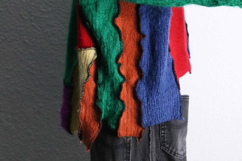 "Re:make" mohair docking cardigan
