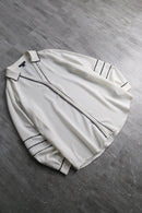 ivory contrast trim concealed placket shirt