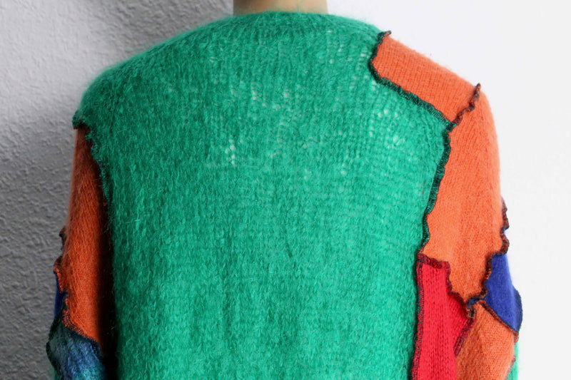 "Re:make" mohair docking cardigan