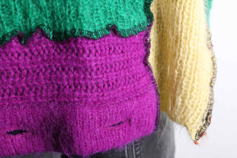 "Re:make" mohair docking cardigan