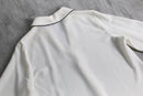 ivory contrast trim concealed placket shirt