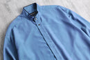 iridescent blue rayon stand collar shirt