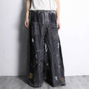 ''Re:make''  docking wide black denim pants