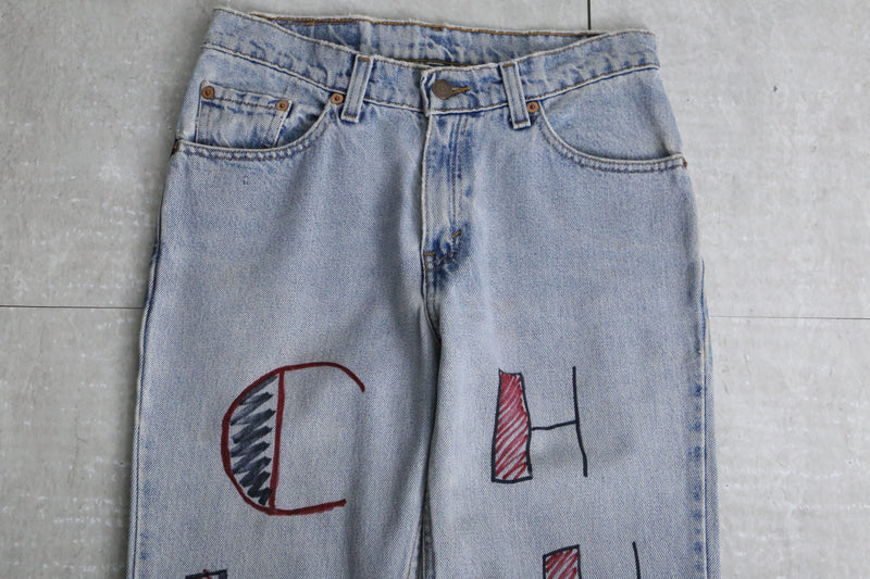 90’s "Levi's 517" previous owner's original painted saddleman jeans