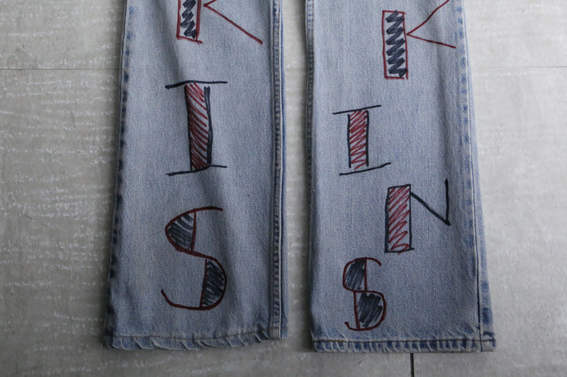 90’s "Levi's 517" previous owner's original painted saddleman jeans