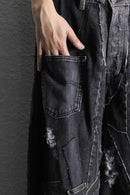 ''Re:make''  docking wide black denim pants