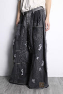 ''Re:make''  docking wide black denim pants