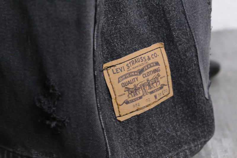 ''Re:make''  docking wide black denim pants