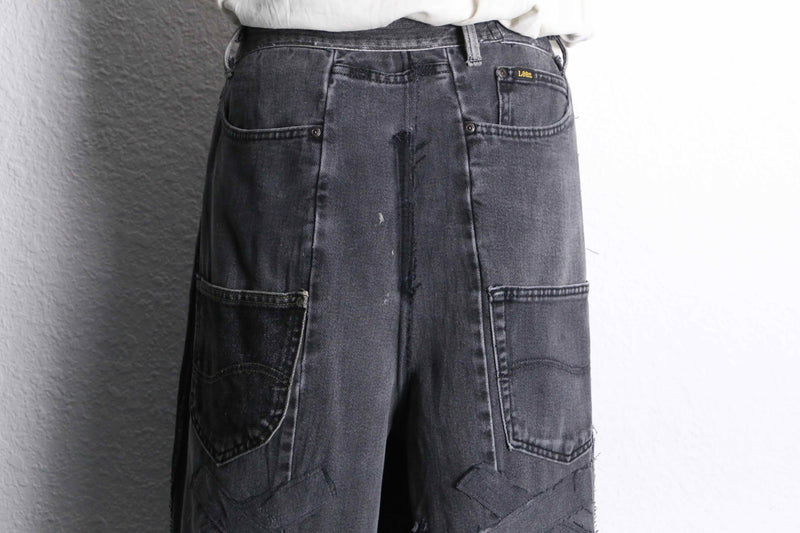 ''Re:make''  docking wide black denim pants