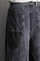 ''Re:make''  docking wide black denim pants