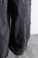 ''Re:make''  docking wide black denim pants