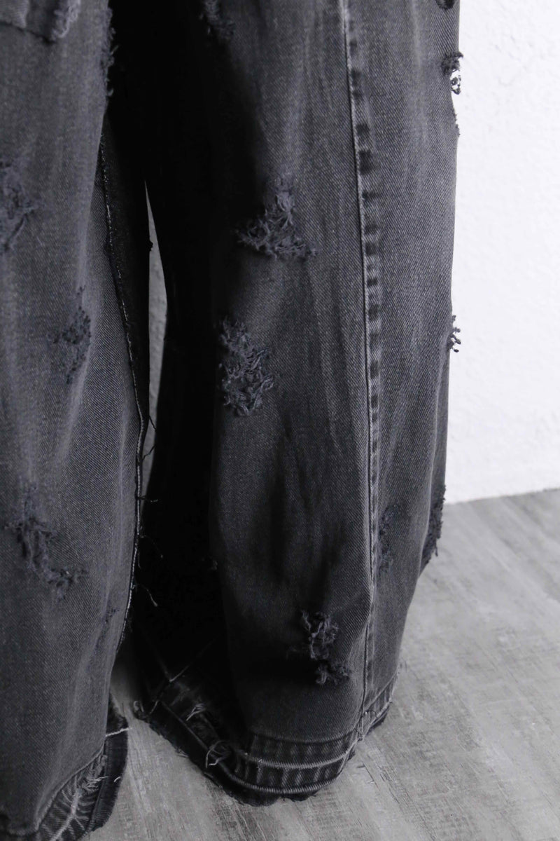 ''Re:make''  docking wide black denim pants