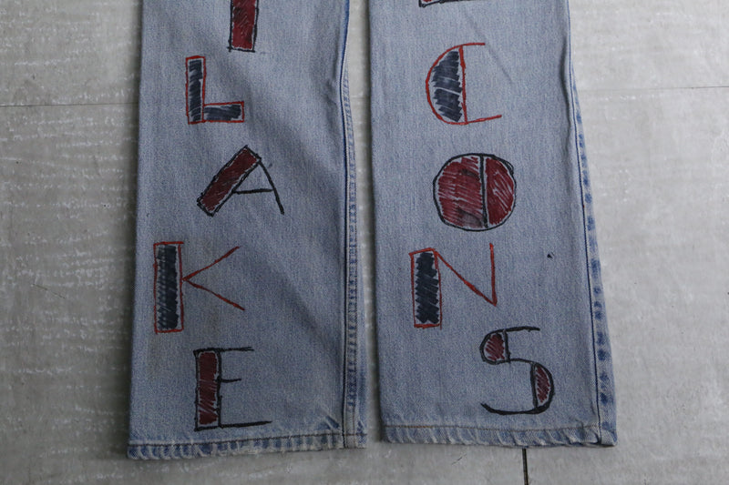 90’s "Levi's 517" previous owner's original painted saddleman jeans