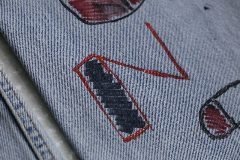 90’s "Levi's 517" previous owner's original painted saddleman jeans