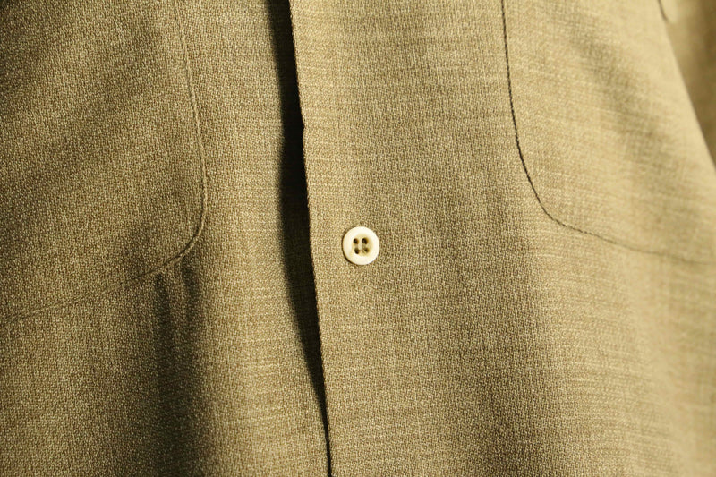 "PRONTI" khaki braiding open collar S/S shirt
