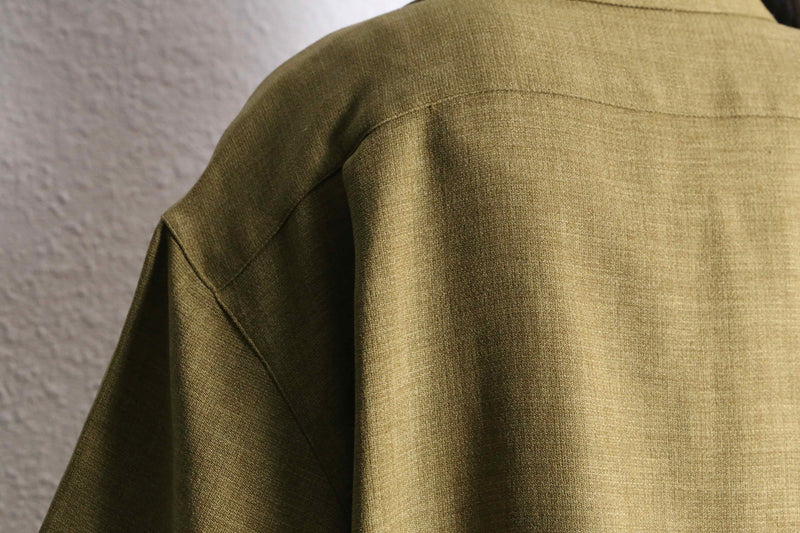 "PRONTI" khaki braiding open collar S/S shirt