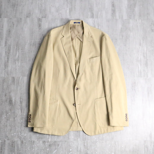 “POLO RALPH LAUREN” beige cotton-linen twill tailored jacket