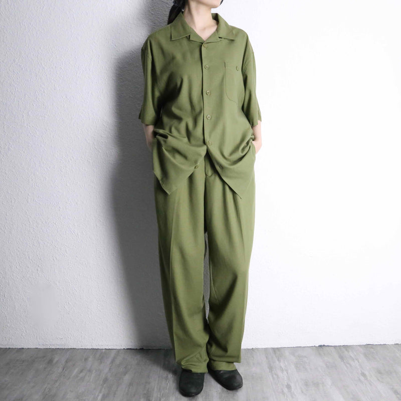 ever green open collar S/S shirt set up
