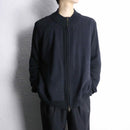 dark navy switch design zip-up knit