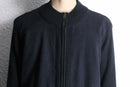 dark navy switch design zip-up knit