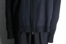dark navy switch design zip-up knit