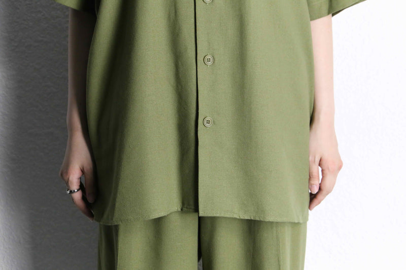 ever green open collar S/S shirt set up