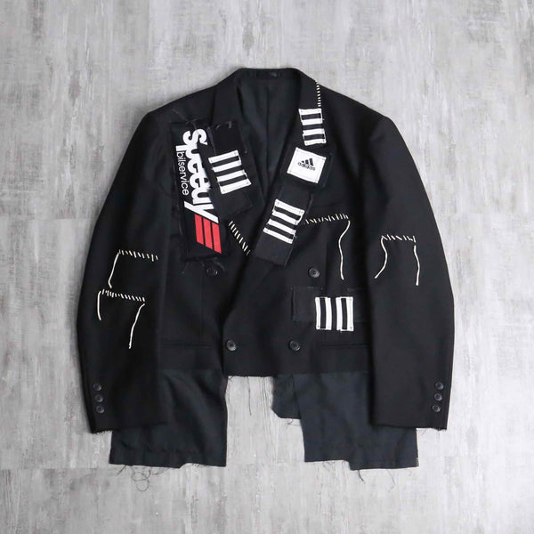 “Re:make” adidas track patchwork tailored jacket