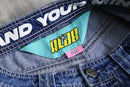 2000s wide rave denim pants