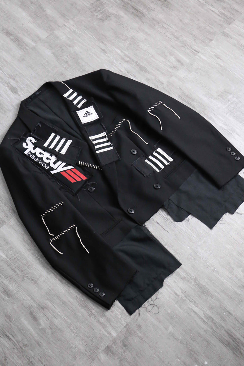 “Re:make” adidas track patchwork tailored jacket
