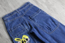 2000s wide rave denim pants