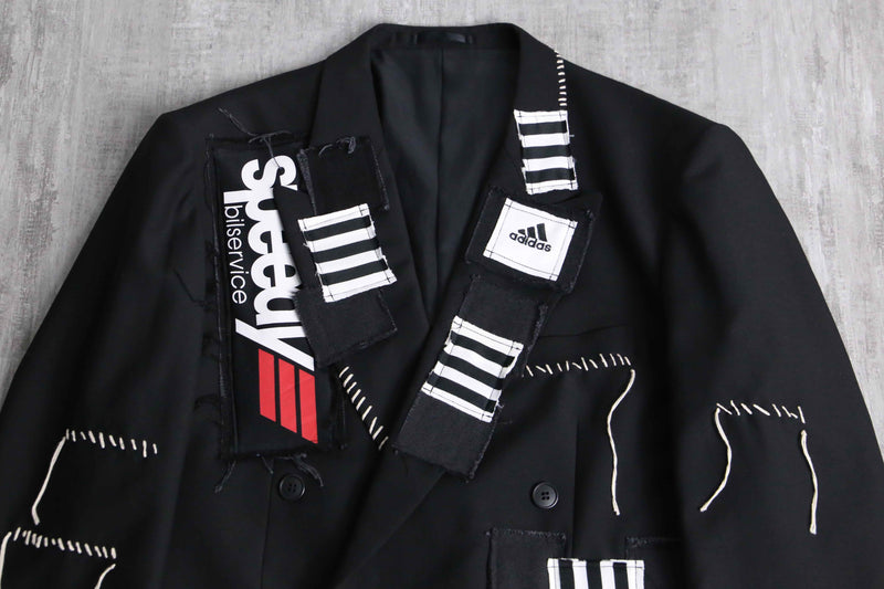 “Re:make” adidas track patchwork tailored jacket