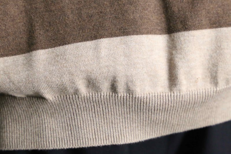 "PERRY ELLIS" brown×beige border knit