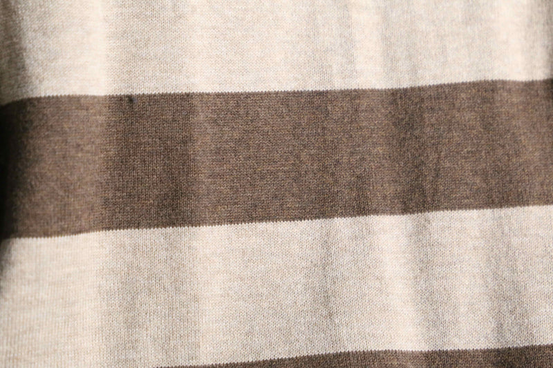 "PERRY ELLIS" brown×beige border knit