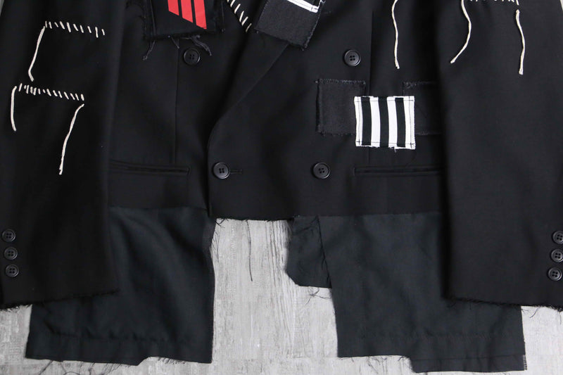 “Re:make” adidas track patchwork tailored jacket