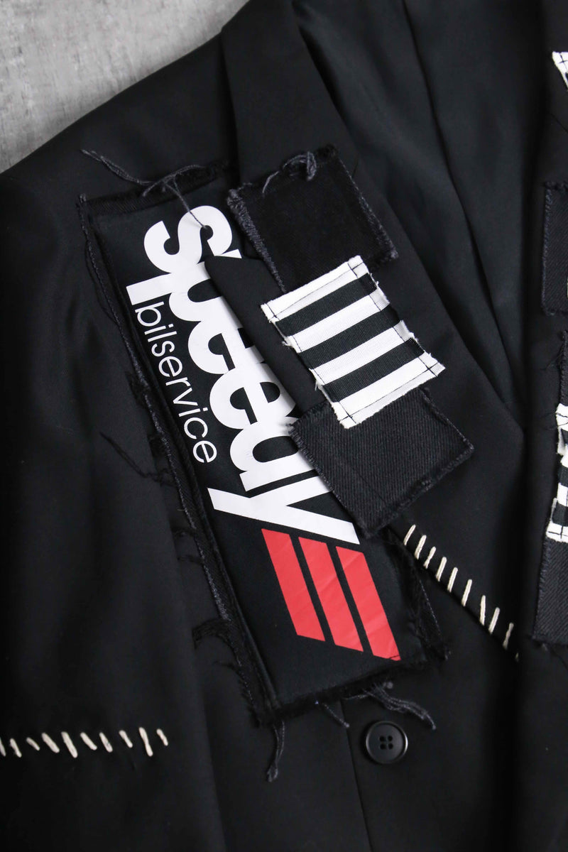 “Re:make” adidas track patchwork tailored jacket