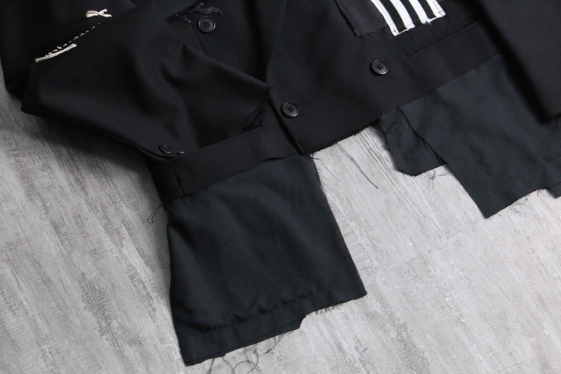 “Re:make” adidas track patchwork tailored jacket