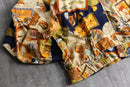 fishing pattern zip-up jacket